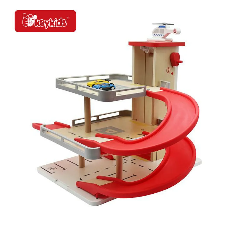 Wholesale Educational Pretend Play Wooden Parking Garage Toy for Kids W04B122